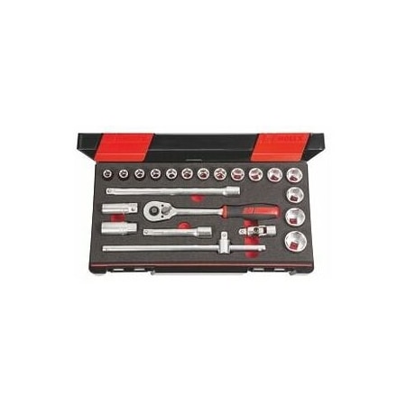 Holex 22 Pc 1/2 inch Drive Socket Set, 6 pt, 10 mm to 30 mm 638168 6